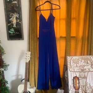 Disco Style Jumpsuit / Royal Blue / Windsor / Size L